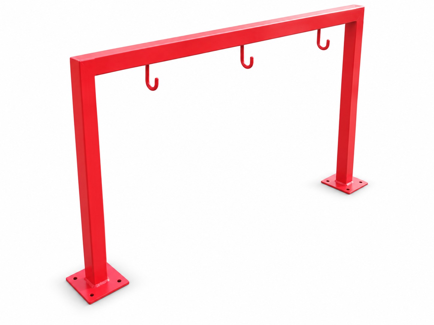Portabaldes rojo de tres ganchos sin techo