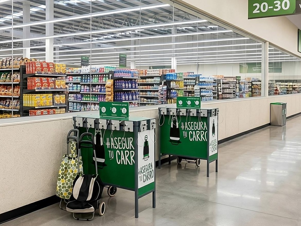 Sistema Safety Carrito instalado en supermercado